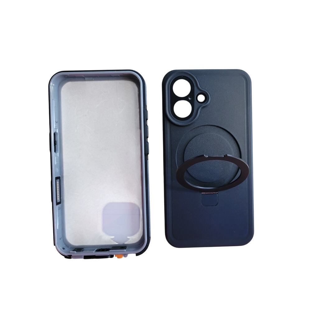 Temdan Magnetic Phone case IphonePro 360 Kickstand Waterproof Gray/Blk - Picture 6 of 8
